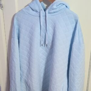 Light Blue Quilted Hoodie